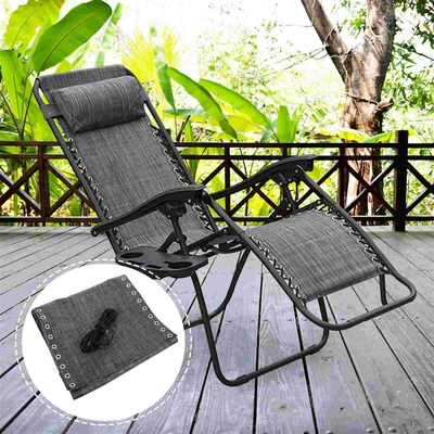 Patio Rocking Recliner Camp Chair Fabric Cloth Foldable Beac