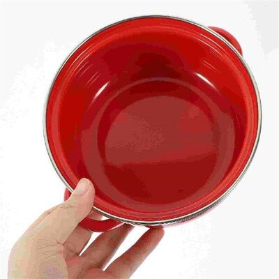 3 Pcs Enamel Pot Decorative Pans Cooking Pots with Handle