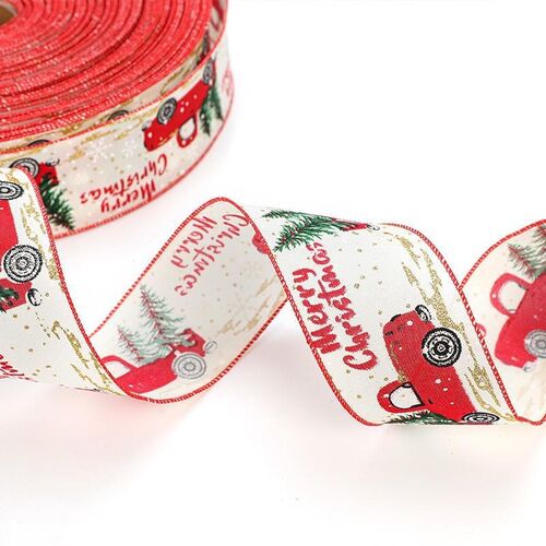 Christmas Burlap Ribbon - For Gift Wrapping & Holiday Decor