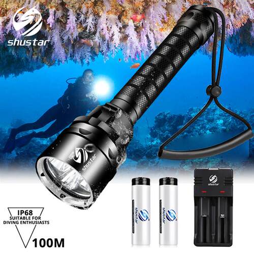 IP68 Powerful Diving Flashlight Highest Waterproof Professio