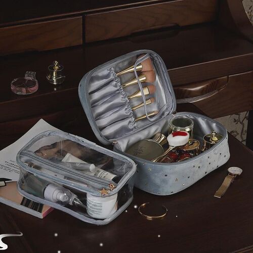New Ins Style Cosmetic Bag Large Capacity Storage Bag Velvet