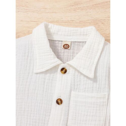 2-Piece Summer Solid Color Casual Shirt for Boys and Girls F