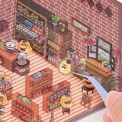 3D Cartoon Miniature Scene Landscaping ers Visual Stacking T