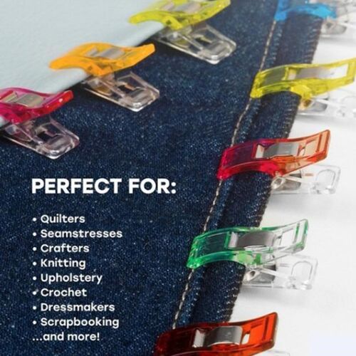 50 mixed plastic clips for DIY quilting fabric sewing proces