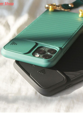 Slide Camera Protect Chain Necklace Cell Phone Case For iPho