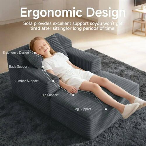 45 Chaise Lounge Chair Indoor, Corduroy Upholstered Bonele