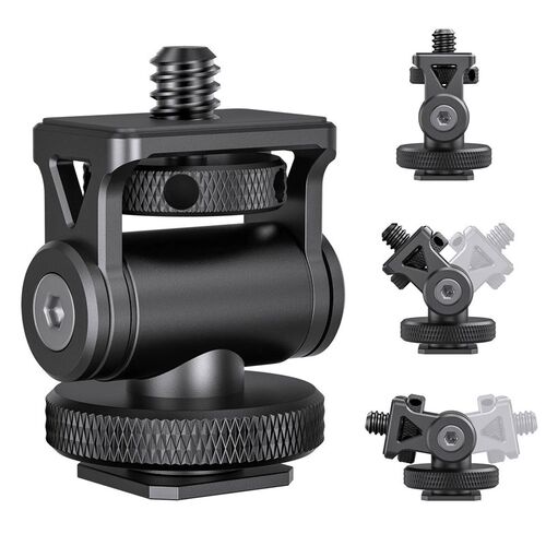 Monitor Mount Holder Tripod Head with Cold Shoe Mount Adapte