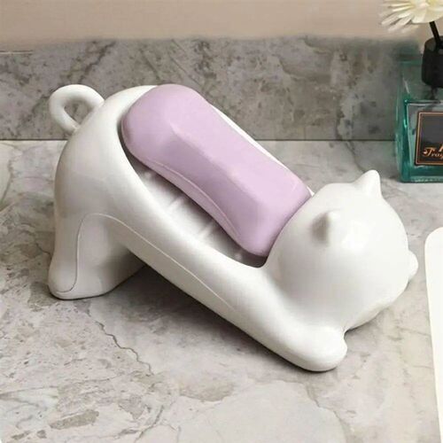 Soap Tray Soap Bar Container Soap Dish Cat-shaped Soap Dish