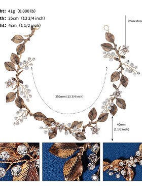 Leaves Hairband Bridal Tiaras Headdress Charm Girls Pearl Cr