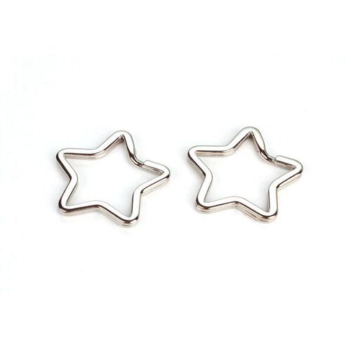 10pcs 35x30mm Star Small Key Rings Bulk Split Keychain Rings