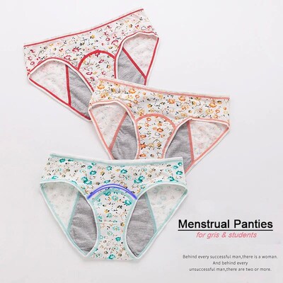 3pcs/Set Leak Proof Menstrual Panties Girls Period Underwear