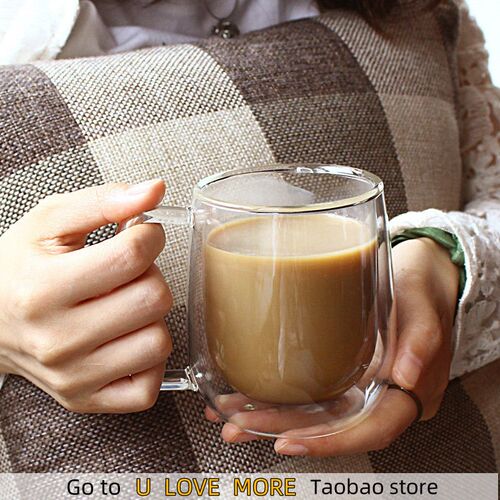 Double Wall High Borosilicate Glass Mug Heat Resistant Tea