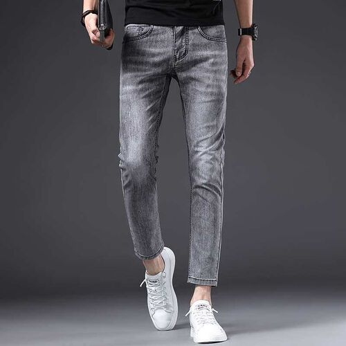 Jeans Mens Summer Thin Slim-fit Straight Pants Mens All-ma