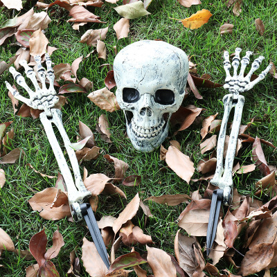 Halloween skull Garden Skull three-piece skull set骷髅头摆件