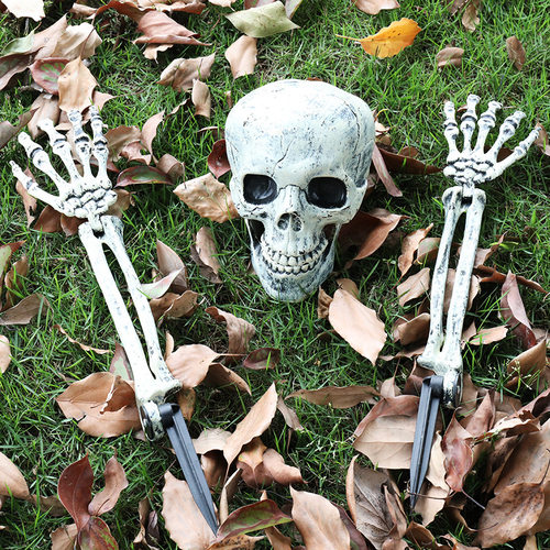 Halloween skull Garden Skull three-piece skull set骷髅头摆件