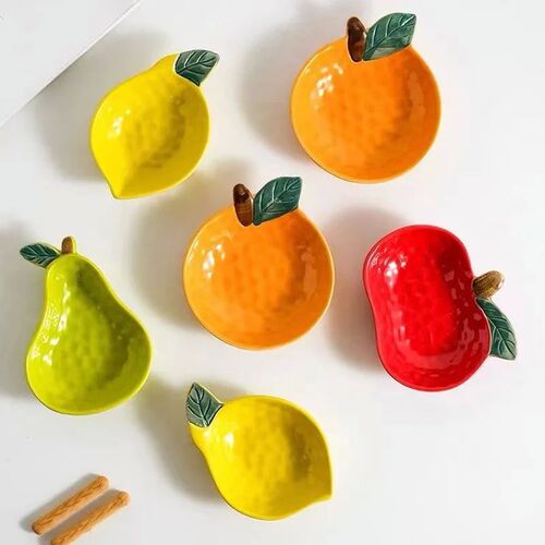 Fruit Shape Sauce Dish Ceramic Seasoning Dipping Bowl Ketchu