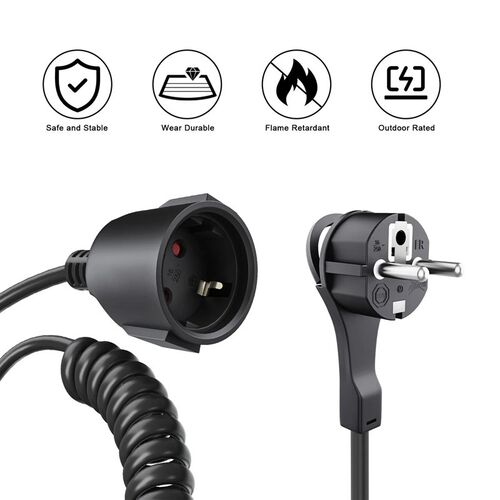 2/3/5/8/10m extension cable European 2-pin Type C plug male