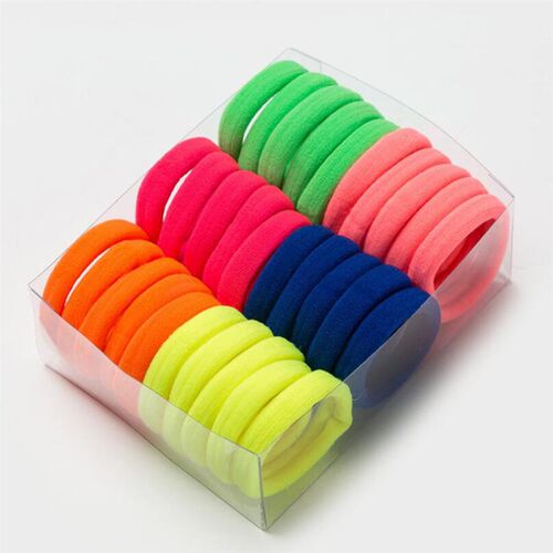 30PCS/Set Women Girls Colorful Nylon Resin Elastic Hair Band