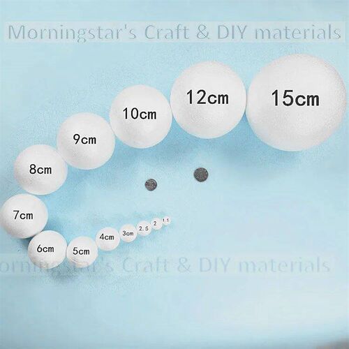 1/2/4/5/6/7/8/9/10/12/15/18/20cm white Modelling foam ball P