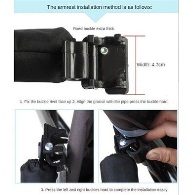 Black Removable Armrest Bumper Pushchairs Front Armrest