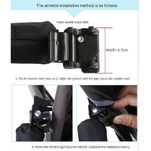 Black Removable Armrest Bumper Pushchairs Front Armrest
