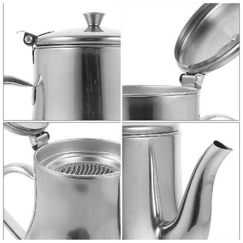 Stainless Steel Oil Filter Pot Soy Sauce Container Kitchen