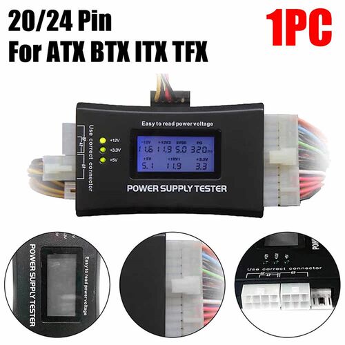 Digital LCD Power Supply Tester Multifunction Computer 20 24