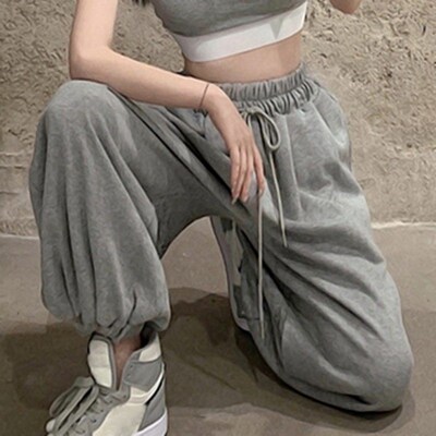 Women Jogging Sweatpants Summer cropped ankle pants Baggy Sp