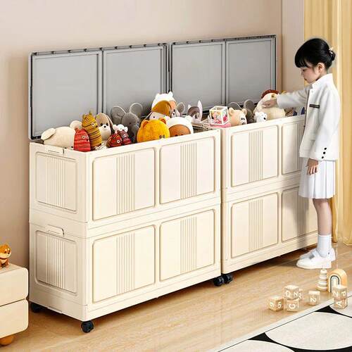Foldable Toy Bin,Rolling Movable Storage,Large Capacity Spac