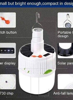 Portable Lanterns With Hooks Solar Lights Rechargeable Bulb