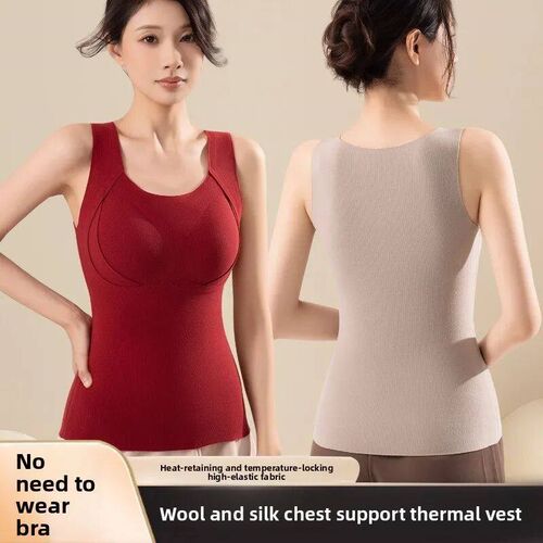 Autumn and Winter Wool Silk Plus Size Warm Vest for Womens