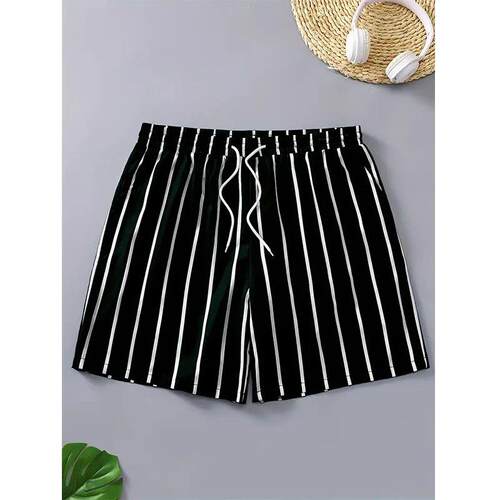 Stripe 3D Printed Board Shorts Casual Mens Graphic Short Pan