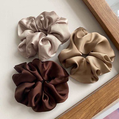 French Silk Texture Womens Satin Pig Intestine Hair Ring So