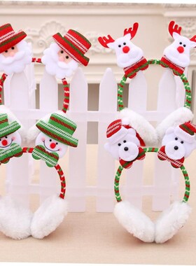 Christmas red large antler head buckle hair clip gift earmuf