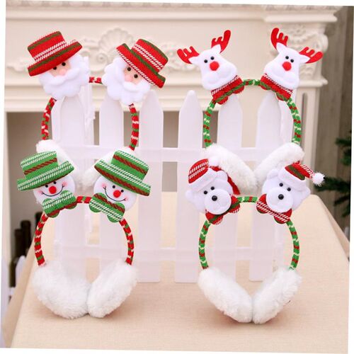 Christmas red large antler head buckle hair clip gift earmuf