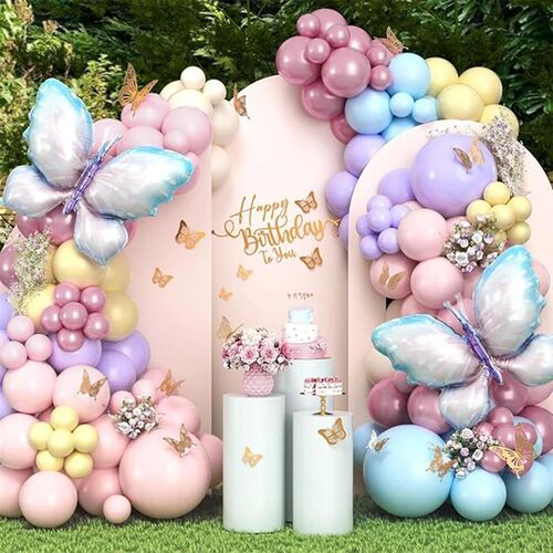 93pcs Butterfly Balloon Garland Arch Kit, Large Butterfly Fo