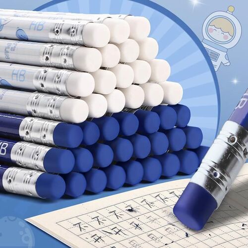 50 pencils HB pupils in 2 than a pencil eraser head with