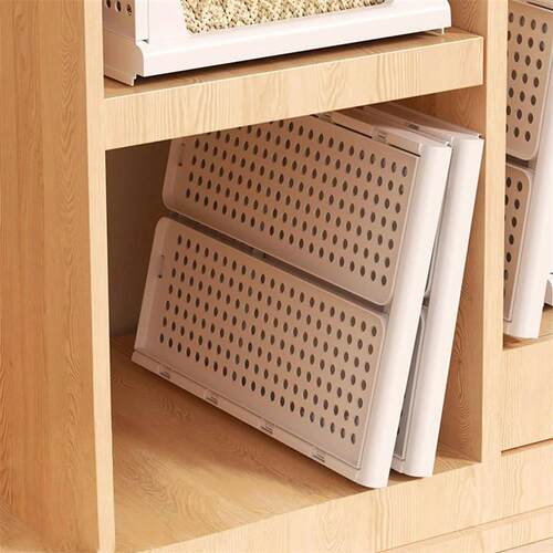 Stackable Storage Basket Plastic Folding Closet Organizers S
