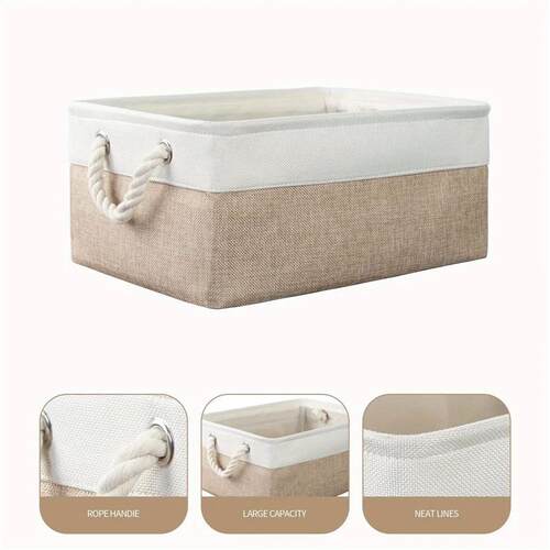 1Pc Cotton and Linen Splicing Thick EVA Clothing Storage Box