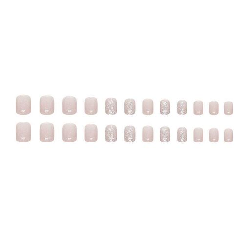 24Pcs Simple False Nails with Glue Short Almond Fake Nails G