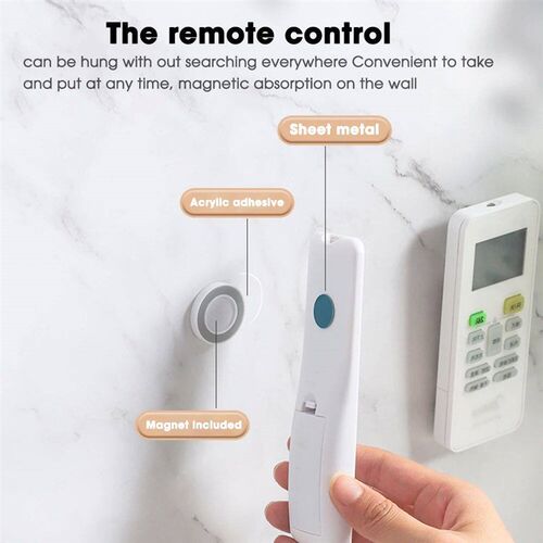 4 Pairs Wall Mount Magnetic Hooks Remote Control Holder Rout