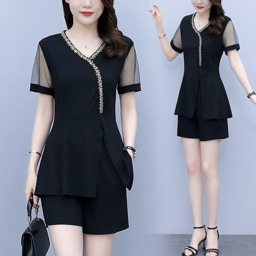 2022 Summer Clothes Women Printed Casual Short Sleeve Tops +