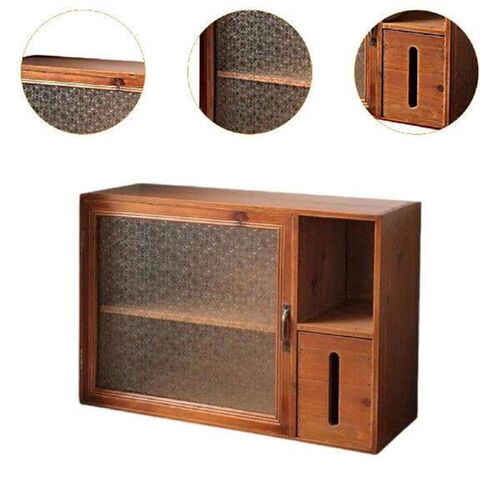 Wooden Desk Storage Cabinet Counter Rack for Dining Room