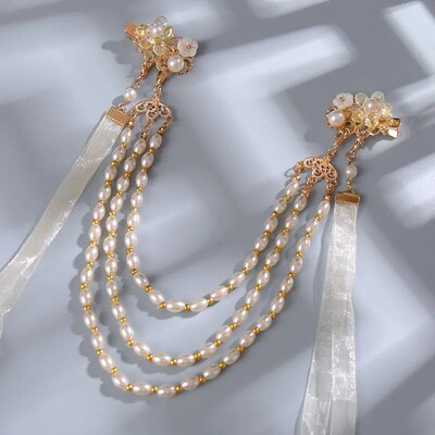 Pearl Tassel Hairpins Chinese Hanfu Hair Accessories For Wom