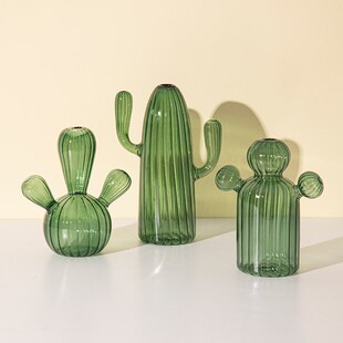 Cactus Shaped Glass Vase for Plant Creative Vase Decoration
