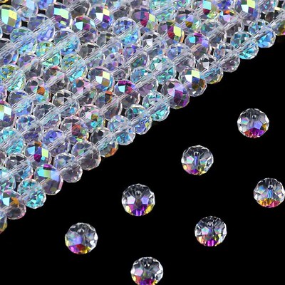 Austrian Crystal White AB Glass Beads 3/4/6/8Mm Transparent