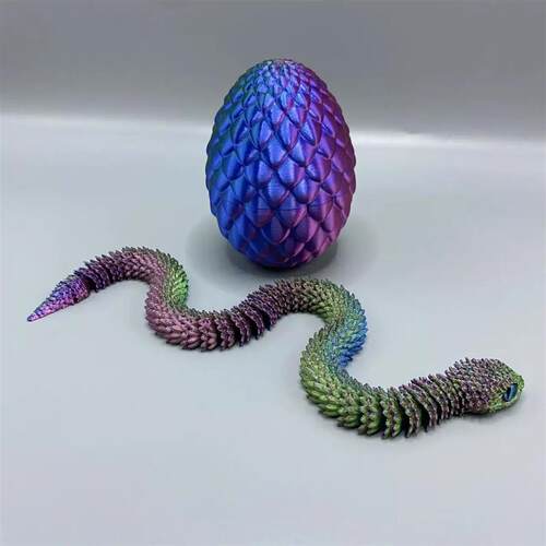 4pcs/set 3D printed snake surprise egg decoration, flexible