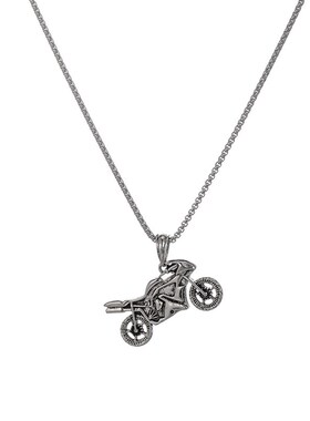 Vintage Punk Cool Motorcycle Pendant Mens Stainless Steel
