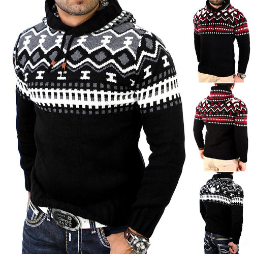 Mens sweaters in autumn and winter with fashionable embroid