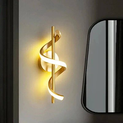 LED Wall Lamp Nordic Bedroom Bedside Minimalist Sconce Black